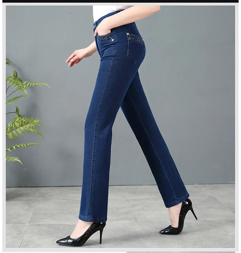 Casual Oversized 38 Mother Jeans with Embroidered Pockets - High-Waisted Loose Straight Leg Denim Trousers for Effortless Fall Outfits and Stylish Jeans Outfit Inspo