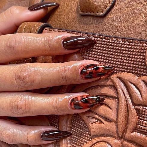 Charming 3D Flower Press on Nail Art with Cute Leopard Print Design - Stylish Almond Shape Ballet False Nails for Daily and Vacation Manicure