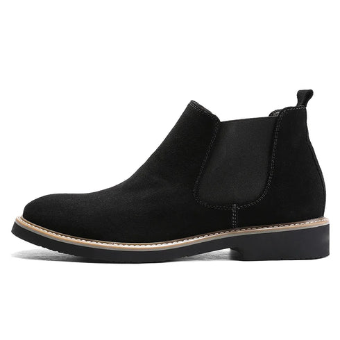 Casual Men's Chelsea Boots - Stylish Slip-On Cow Suede Leather Footwear for Everyday Wear