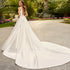 Customized Elegant Simple V-Neck Satin Wedding Dress A-Line Bridal Gown with Pockets and Bow