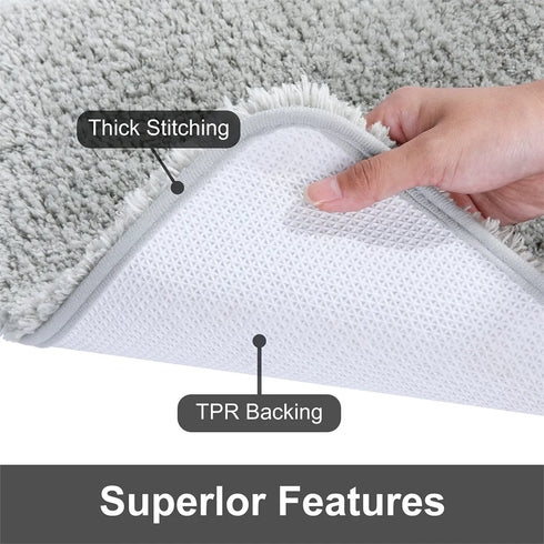 Luxury Absorbent Non-Slip Bath Mat Plush Bathroom Rug Soft Fluffy Carpet