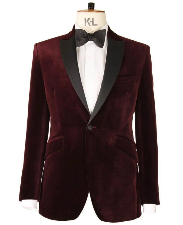 Premium Velvet Men's Blazer Jacket - Slim Fit One Button Peak Lapel for Parties and Prom