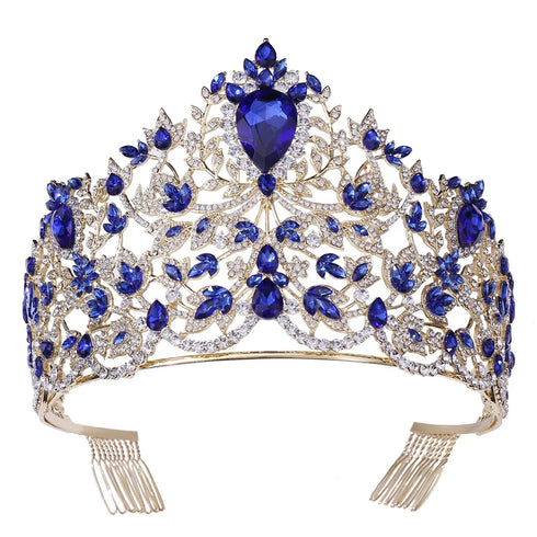 Opulent Baroque Rhinestone Wedding Crown Tiara for Pageants and Special Occasions