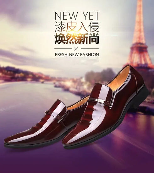 Luxury Oxford Leather Shoes for Men Breathable Patent Formal Footwear for Office and Wedding