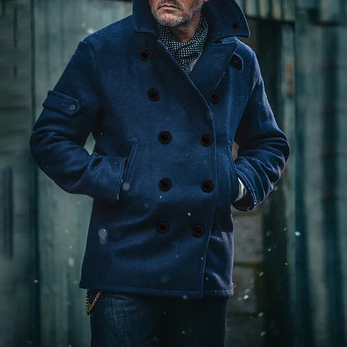 Stylish Men's Casual Woolen Jacket - Solid Color Outerwear for Autumn and Winter Fashion