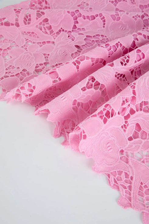 Embroidery Lace Long Cake Dress for Women Evening and Birthday Parties