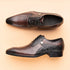 Handmade Men's Wedding Dress Brogue Shoes Genuine Leather Lace-Up Casual Fashion Footwear