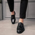 Luxury Black Low Heeled Tassels Loafers for Men Business Dress Shoes