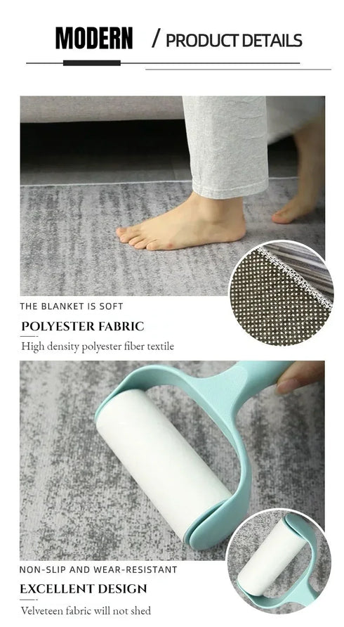 Modern Style Round Carpet Thickened Anti Slip Mat Soft Fluffy Decor Rug