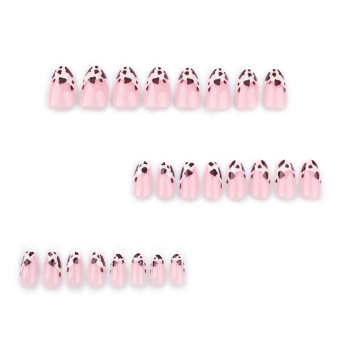 Charming 3D Flower Press on Nail Art with Cute Leopard Print Design - Stylish Almond Shape Ballet False Nails for Daily and Vacation Manicure