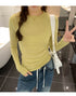 Slim Fit Long Sleeve O Neck T Shirt for Women Casual Streetwear Tops