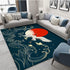 Classical Elegant Blue Rug for Retro Living Room and Bedroom Carpet Decoration