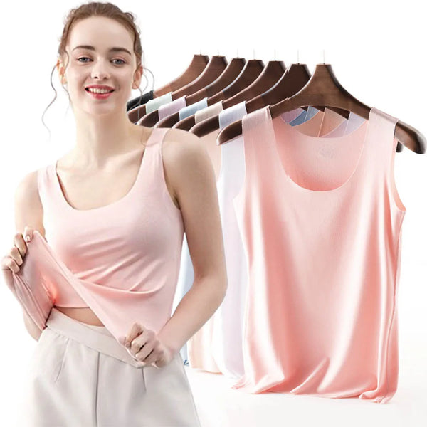 Ladies Slimming Ice Silk Tank Top - Casual Summer Inner Wear for Women, Seamless Vest Perfect for Students and Everyday Comfort