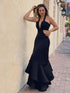 Elegant Halter Maxi Dress for Women - Sleeveless Ruffle Beach Party Gown