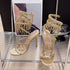 Elegant Crystal Tassel Stiletto Sandals Women Heels