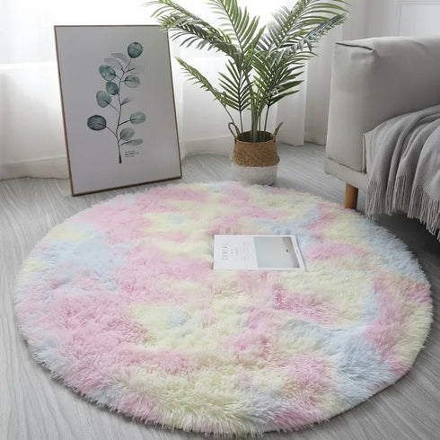 Plush Round Rug Mat for Living Room and Bedroom Home Decor