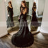 Customized Tulle Appliques Lace Wedding Dress V-Neck Long Sleeves Bridal Gown