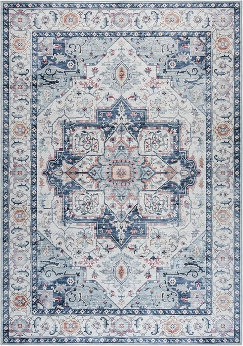 Printed Indoor Boho Area Rug Non Slip Super Strong Home Décor for Entryway Bedroom Living Room
