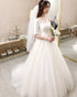 Wedding Dress Bridal Gown Ball Gown Silhouette With Lace Up Back Plus Size Half Sleeve Embroidered Organza