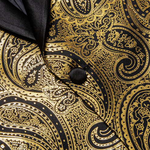 Men's Slim Fit Single Button Paisley Blazer Jacket for Business, Party, Wedding, and Prom - Stylish Formal Wear for All Seasons