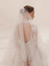 Backless Lace Wedding Dress A-Line Long Sleeve With Ruched Train Custom Made Bridal Gown