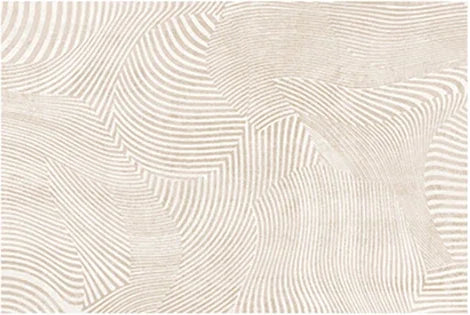 Minimalist Beige Art Stripe Carpet Soft Large Area Rug for Bedroom and Living Room Decor