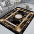 Black Gold Marble Area Rug for Living Room and Home Decor Anti-Slip Floor Mat