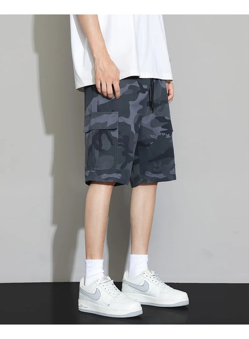 Summer Camouflage Cargo Shorts Men Pocket Casual Outdoor Pants