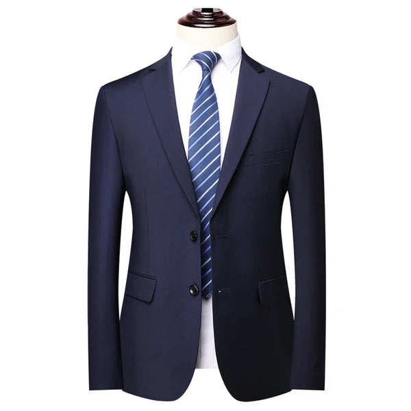 Blazer Men's Fashion Business Solid Color British Style Jacket