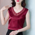 Korean Lace Hollow V-neck Sleeveless Office Tank Top for Women