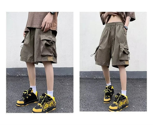 High Street Cargo Shorts For Men Casual Hip Hop Bermuda
