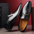 Men's Leather Shoes Casual Business Formal Shoes with Crocodile Pattern
