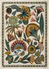 American Pastoral Style Flora Fauna Print Area Rug for Living Room and Bedroom Decor