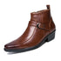 Retro Leather Chelsea Boots for Men - Stylish Pointed Toe Ankle Footwear