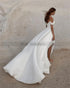 Simple Civil Wedding Dresses Off the Shoulder Sleeveless Dress