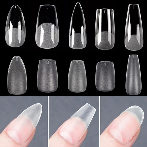 120pcs Matte Press On Nail Tips - Soft Full Cover Oval Almond Fake Nails for Spooky Season and Autumn Glam