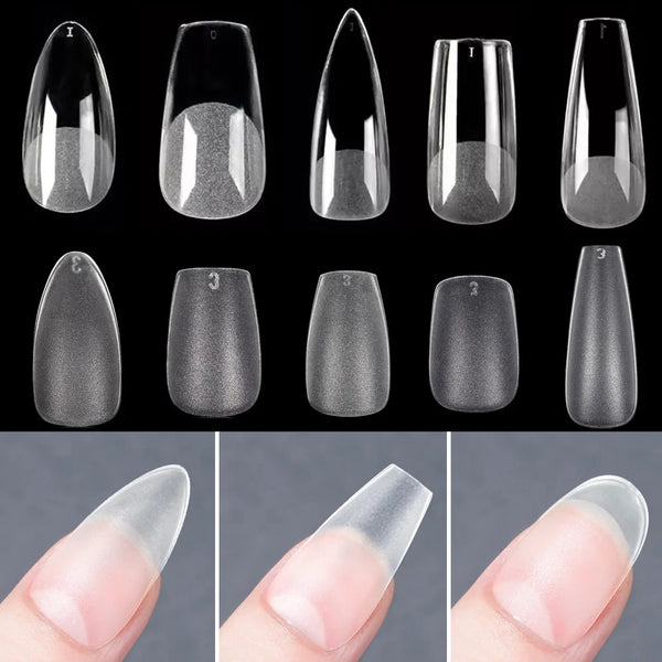 120pcs Matte Press On Nail Tips - Soft Full Cover Oval Almond Fake Nails for Spooky Season and Autumn Glam