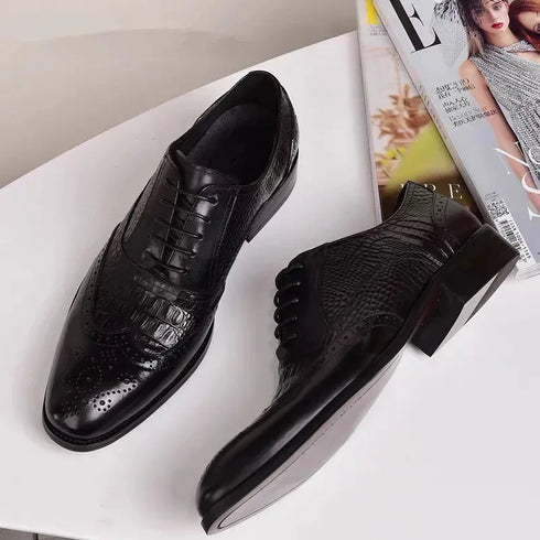 Elegant Men's Oxford Leather Shoes for Office Wear - Comfortable, Wear-Resistant, and Stylish Casual Footwear for Formal Occasions