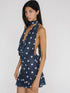 Sexy Deep V Neck Printed Polka Dot Halter Mini Dress for Women Elegant Summer Party Outfits