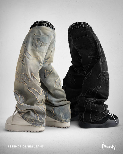 Harajuku Embroidered Retro Loose Streetwear Jeans Hip Hop Pants