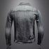 Men's Casual Vintage Denim Biker Jacket for Riding, Stylish High Street Outerwear with Buttoned Lapel and Comfortable Fit for Everyday Wear