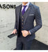 Slim Fit Men's Three Piece Suit with Vest and Trousers for Wedding