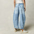 Casual Women’s Wide Leg Barrel Jeans - Perfect for Fall Outfits, Baggy Mid Rise Denim Style, Ankle-Length Comfort