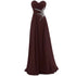 Strapless A-Line Chiffon Bridesmaid Dress With Beading Crystals and Pleats Corset Back