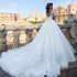 Luxury Wedding Dresses O-Neck A-Line Bridal Gowns Lace Appliques Long Sleeves