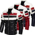 Stylish Men's Motorcycle Slim Fleece Leather Jacket for Spring and Autumn Outdoor Biking Fashion