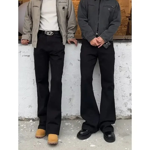 Men's Slim Fit Straight-leg Jeans - Clean Cut American Style Trousers for Spring and Autumn