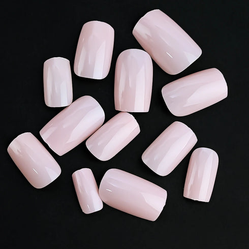 Elegant Medium Trapezoid Acrylic Press-On Nails - Full Cover Artificial Fingernails for Parties - 100pcs Extension Fake Nail Tips