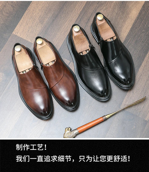 Fashion Men's Dress Shoes Formal Loafers Leather Wedding Shoes for Men