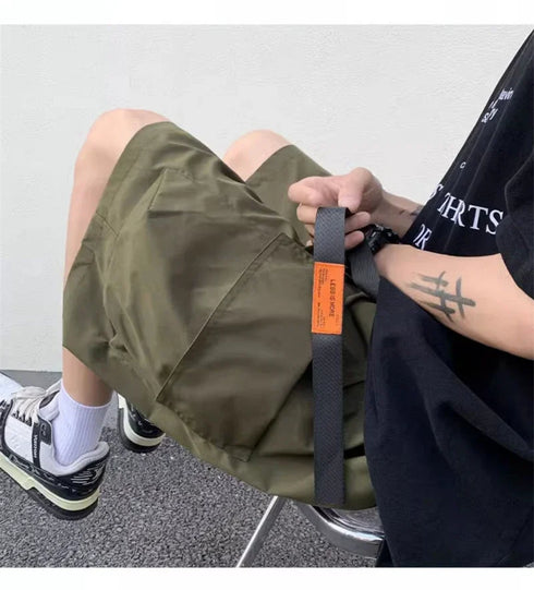 Summer Men's Functional Cargo Shorts Multi-Pocket Baggy Gym Shorts Streetwear Bermuda